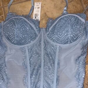 Garage Lace Bustier Medium ( Chrishell lace mesh bustier Ashley Blue )